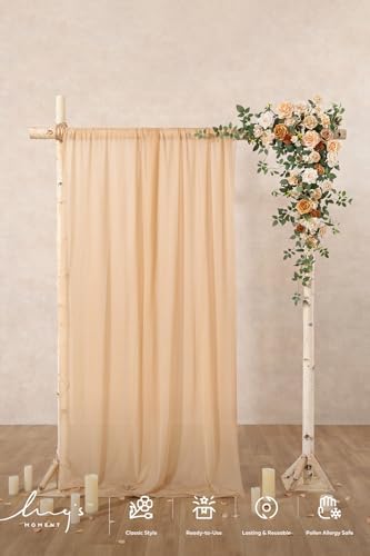 Wedding Arch Flowers, Cream Orange, 6.5FT, alternate view 2