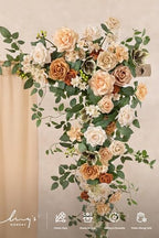 Wedding Arch Flowers, Cream Orange, 6.5FT, alternate view 3