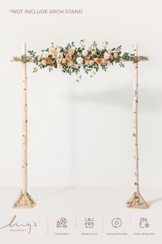 Wedding Arch Flowers, Cream Orange, 6.5FT, alternate view 4