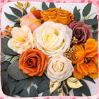 Wedding Arch Flowers Fall 2 Pcs, Fabric Floral Swag for Ceremony, alternate view 3