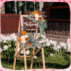 Wedding Arch Flowers Fall 2 Pcs, Fabric Floral Swag for Ceremony, alternate view 6
