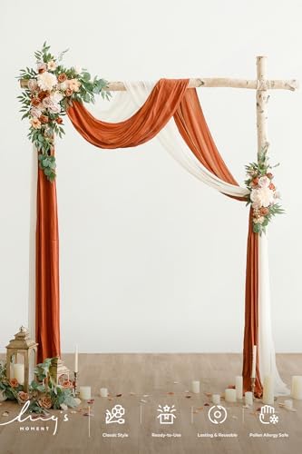 Wedding Arch Flowers, Fall Decor, Burnt Orange, alternate view 2