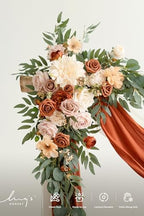Wedding Arch Flowers, Fall Decor, Burnt Orange, alternate view 3