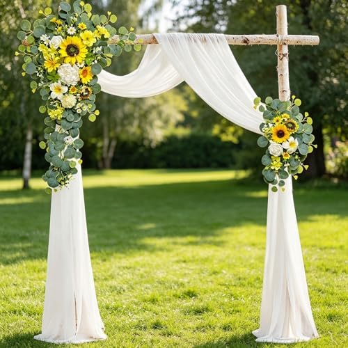 Wedding Arch Flowers Kit, Artificial Flower Arch Decor,2pcs Artificial Flower Arrangement for Wedding Decor, alternate view 3