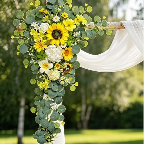Wedding Arch Flowers Kit, Artificial Flower Arch Decor,2pcs Artificial Flower Arrangement for Wedding Decor, alternate view 4
