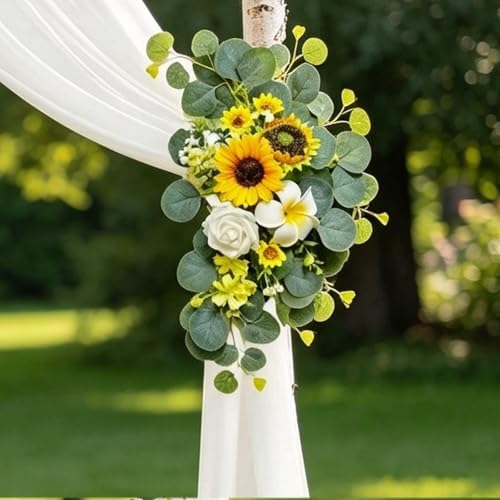 Wedding Arch Flowers Kit, Artificial Flower Arch Decor,2pcs Artificial Flower Arrangement for Wedding Decor, alternate view 5