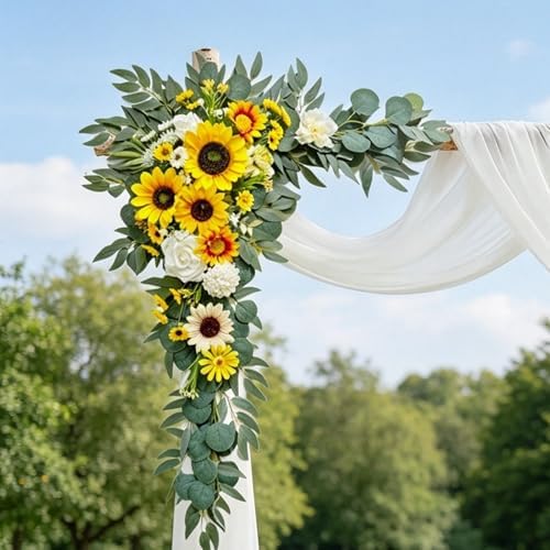 Wedding Arch Flowers Kit, Artificial Flower Arch Decor (Set of 3),2pcs Artificial Flower Arrangement with 1pc, alternate view