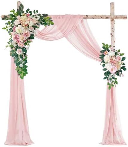 Wedding Arch Flowers Kit, Artificial Flower Arch Decor (Set of 3),2pcs Artificial Flower Arrangement with 1pc