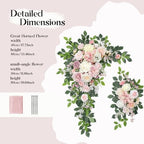 Wedding Arch Flowers Kit, Artificial Flower Arch Decor (Set of 3),2pcs Artificial Flower Arrangement with 1pc, alternate view
