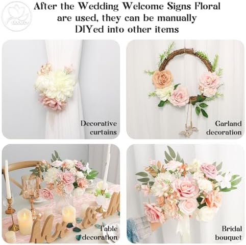 Wedding Arch Flowers Kit, Artificial Flower Arch Decor (Set of 3),2pcs Artificial Flower Arrangement with 1pc, alternate view