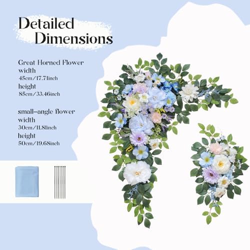 Wedding Arch Flowers Kit, Artificial Flower Arch Decor (Set of 3),2pcs Artificial Flower Arrangement with 1pc, alternate view