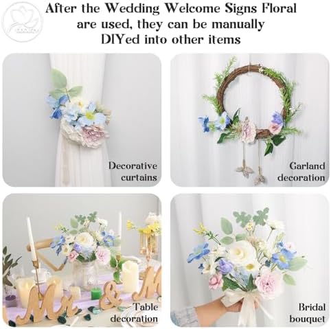 Wedding Arch Flowers Kit, Artificial Flower Arch Decor (Set of 3),2pcs Artificial Flower Arrangement with 1pc, alternate view