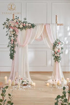 Wedding Arch Flowers Kit - Deluxe 5pcs Artificial Floral Swag with 3 Sheer Drapes, Realistic Silk Flower, alternate view 6