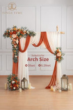 Wedding Arch Flowers Kit - Deluxe 5pcs Artificial Floral Swag with 3 Sheer Drapes, Realistic Silk Flower, alternate view 4