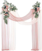 Wedding Arch Flowers Kit with Drapes, Dusty Rose & Navy