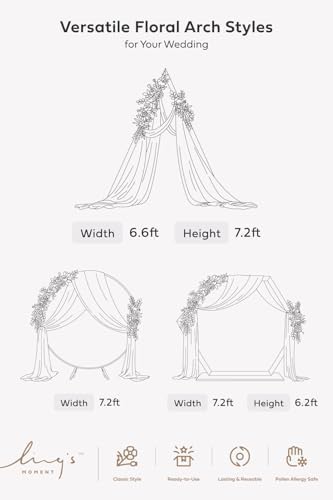 Wedding Arch Flowers Kit with Drapes, Dusty Rose & Navy, alternate view 6