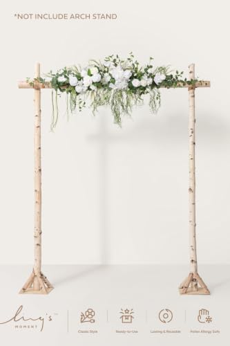Wedding Arch Flowers, Lily White, 6.5FT, alternate view 6