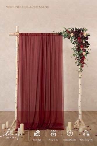 Wedding Arch Flowers, Masala Red, 6.5FT, alternate view 3
