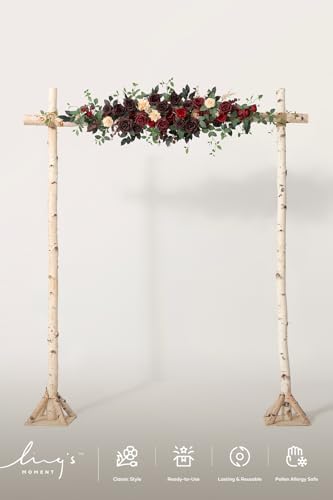Wedding Arch Flowers, Masala Red, 6.5FT, alternate view 4