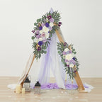 Wedding Arch Flowers Pack of 2 Artificial Silk Large Flower Swag Purple Welcome Sign Floral Swag Reception, alternate view 6