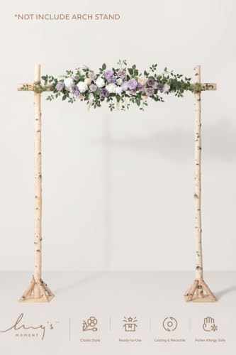 Wedding Arch Flowers, Purple, 6.5FT, alternate view 4