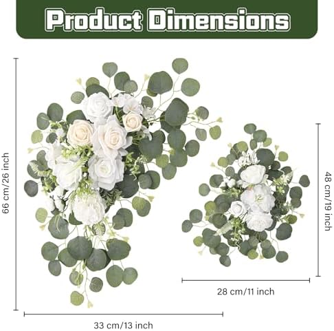 Wedding Arch Flowers Set of 2, Artificial Flowers for Arch Backdrop Wedding Welcome Ceremony Sign, Faux Floral, alternate