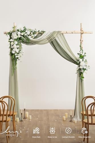 Wedding Arch Flowers, White Green in Wht-white Green, alternate view 2