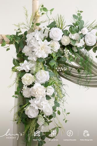 Wedding Arch Flowers, White Green in Wht-white Green, alternate view 3