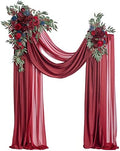 Wedding Arch Flowers with Drapes, Burgundy & Navy