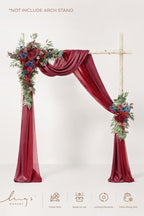 Wedding Arch Flowers with Drapes, Burgundy & Navy, alternate view 4