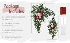 Wedding Arch Flowers with Drapes Kit (Pack of 4) - 2pcs Artificial Christmas Marsala Deluxe Swag with 2pcs Sheer, alternate