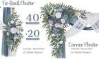 Wedding Arch Flowers with Drapes Kit (Pack of 4) - 2pcs Artificial Dusty Blue Deluxe Swag with 2pcs Sheer Drapes, alternate