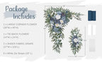 Wedding Arch Flowers with Drapes Kit (Pack of 4) - 2pcs Artificial Dusty Blue Deluxe Swag with 2pcs Sheer Drapes, alternate