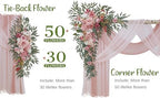 Wedding Arch Flowers with Drapes Kit (Pack of 4) - 2pcs Artificial Dusty Rose Deluxe Swag with 2pcs Sheer Drapes, alternate