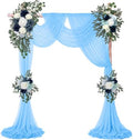 Wedding Arch Flowers with Drapes Kit (Pack of 5) 4pcs Blue Artificial Flower Swag Arrangement with 26ft Draping