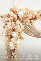 Wedding Arch Flowers with Drapes Kit, Sand Beige in Pk-dusty Rose Inspiration - Dusty Rose & Cream, alternate view 3