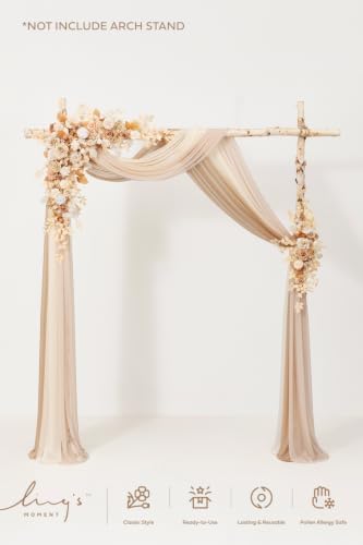 Wedding Arch Flowers with Drapes Kit, Sand Beige in Pk-dusty Rose Inspiration - Dusty Rose & Cream, alternate view 5