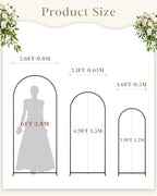 Wedding Arch, Metal Arch Backdrop Stand, Black, 6FT, 5FT, 4FT in Black, alternate view 3
