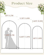 Wedding Arch, Metal Arch Backdrop Stand, Black, 7.2FT, 6.6FT, 6FT in Black, alternate view 3