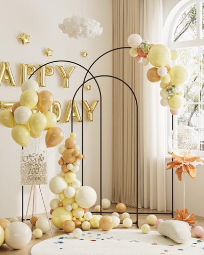 Wedding Arch, Metal Arch Backdrop Stand, Black, 7.2FT, 6.6FT, 6FT in Black, alternate view 4