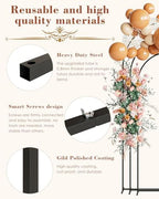Wedding Arch, Metal Arch Backdrop Stand, Black, 7.2FT, 6.6FT, 6FT in Black, alternate view 6