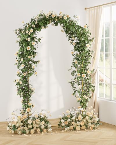 Wedding Arch, Metal Arch Backdrop Stand, Garden Arch, Gold, 7.2FT in Gold, alternate view 2