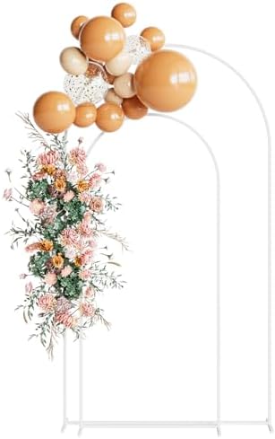 Wedding Arch, Metal Arch Backdrop Stand, White, 7.2FT, 6FT in White