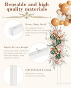 Wedding Arch, Metal Arch Backdrop Stand, White, 7.2FT, 6FT in White, alternate view 5