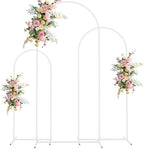 Wedding Arch Stand Set of 3 6FT, 5FT, 4FT White Metal Arch Stand for Wedding Ceremony Birthday Party Baby Shower