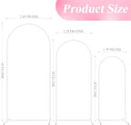 Wedding Arch Stand Set of 3 6FT, 5FT, 4FT White Metal Arch Stand for Wedding Ceremony Birthday Party Baby Shower, alternate