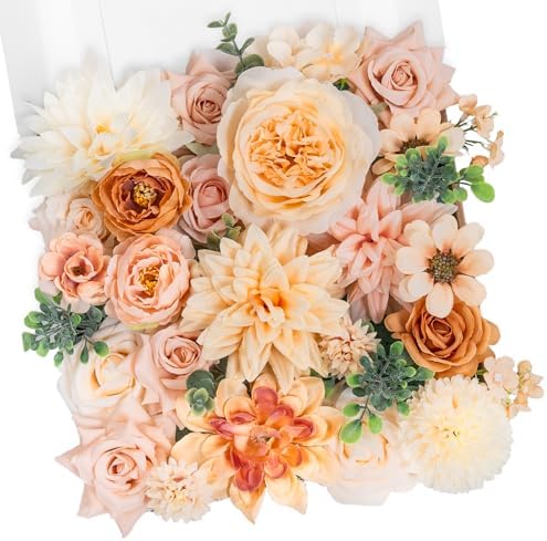Wedding Artificial Flowers Combo, Rose Peony Blush Champagne in Blush & Champagne
