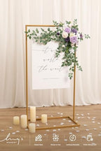 Wedding Artificial Flowers Swag Arch Garland, Lilac Gold, alternate view 2