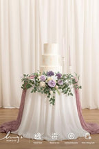 Wedding Artificial Flowers Swag Arch Garland, Lilac Gold, alternate view 4