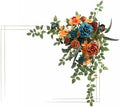Wedding Artificial Flowers Swag Arch Garland, Teal Orange